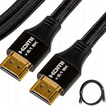Kabel HDMI 2.1 8K 240Hz PRZEWÓD ULTRA HIGH SPEED 48Gbps eARC FHD 1.5m