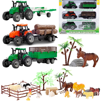 Zestaw 3 Traktory DUŻA Farma Zwierzątka FIGURKI